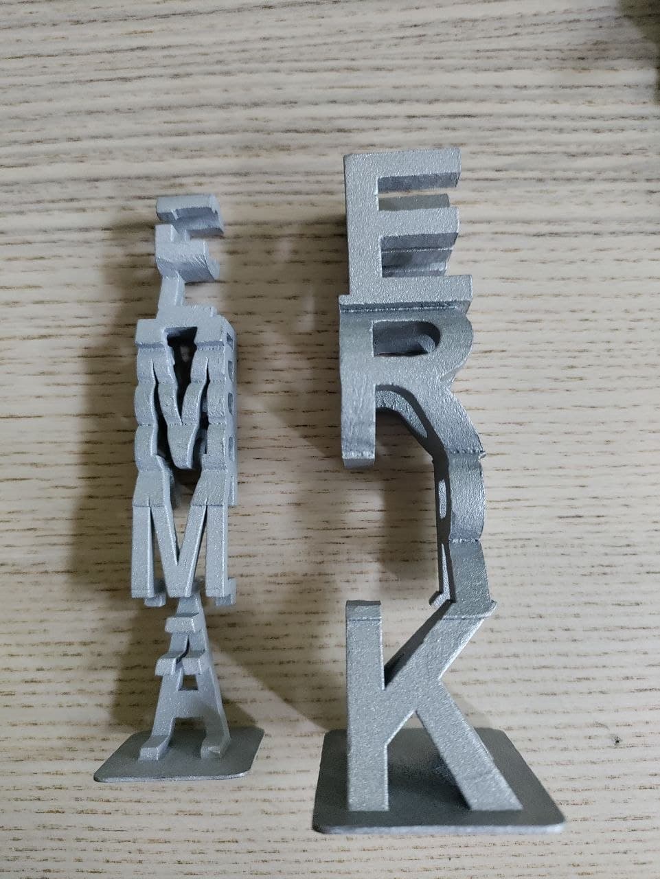 Aluminum: Sand-blasted (left) vs Bead-blasted (right) — view 1